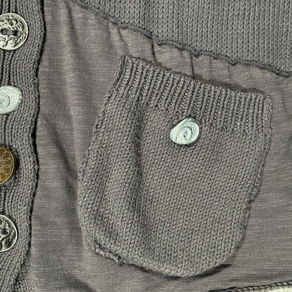 Pure Handknit Cardigan Sweater Lagenlook Boho Artsy Minimalist Women's Sz L/XL - Picture 5 of 12